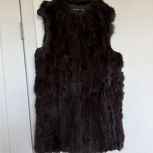 Adrienne Landau Rich Brown Rabbit Fur Vest